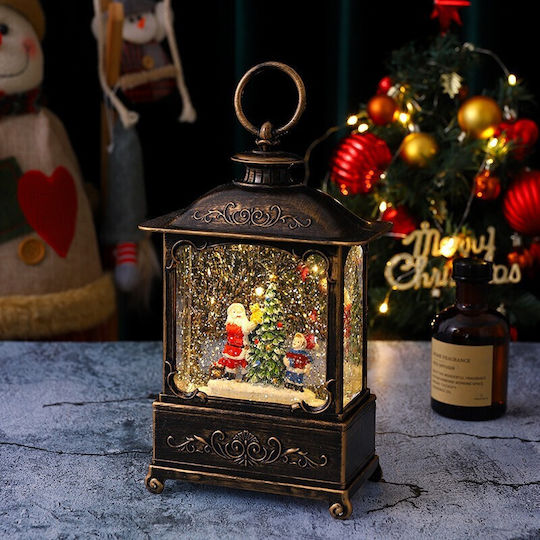 Weihnachts Schneekugel Beleuchtetes Ampel mit Weihnachtsmann Batterien 14.5x8x23cm