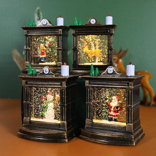 Christmas Decorative Illuminated Fireplace with Battery Reindeer 8.5x6.5x11.5cm