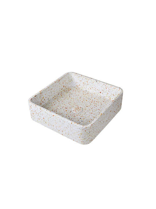 Karag Επικαθήμενος Νιπτήρας Πέτρινος 39x39x12cm Fruitcake