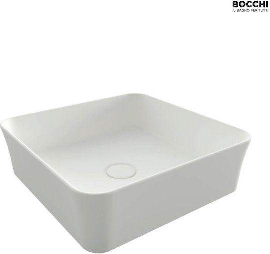 Bocchi Sottile Επικαθήμενος Νιπτήρας Πορσελάνης 38.8x38.8x11.5cm