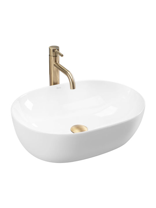 Rea Countertop Sink Ceramic 49x35x14cm White