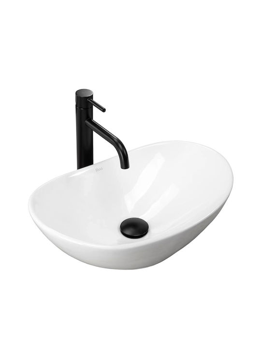 Rea Mini Επικαθήμενος Νιπτήρας Κεραμικός 47x30x15cm White