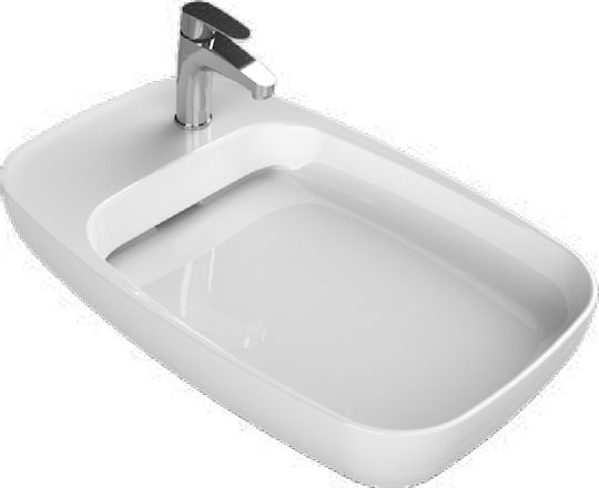 Cerastyle Nova Επικαθήμενος Νιπτήρας Πορσελάνης 70x42x13.5cm Λευκός