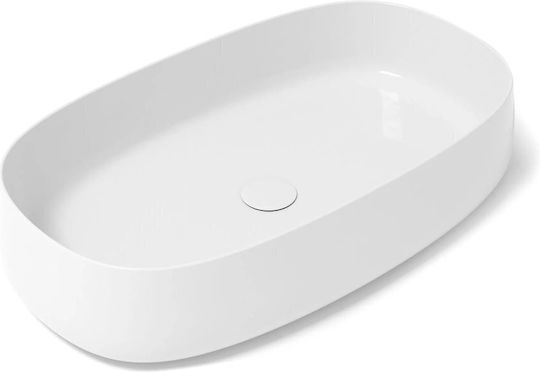 Orabella Επικαθήμενος Νιπτήρας Πορσελάνης 70x42x15cm Λευκός Orabella Επικαθήμενος Νιπτήρας Πορσελάνης 70x42x15cm Λευκός