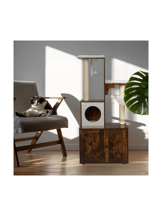 Relaxdays Ονυχοδρόμιο Γατόδεντρο Καφέ 128x95x52εκ.