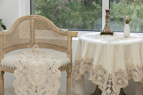 Liolios Home Tablecloth Linen Beige 128x128cm