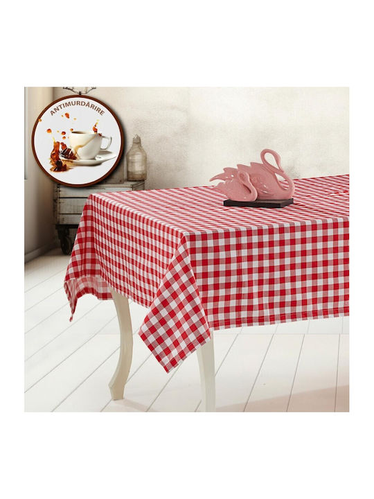 Pucioasa Τραπεζομάντηλο Βαμβακερό Αλέκιαστο Red Checkered 140x180εκ.