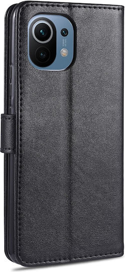 Azns Xiaomi Mi 11 Buchhülle Sheepskin Textur Horizontal Schwarz