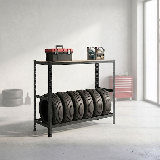 Relaxdays Suport Anvelope 6 Anvelope 110x120x40 Cm Metal Negru