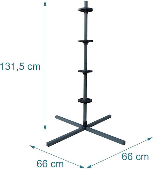 Relaxdays Suport din Oțel pentru Anvelope 4 Anvelope Negru Gri 131.5x66x66 Cm