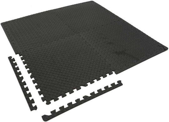 Set Covorașe Pardoseală Cauciuc Neagră 61x61cm 4 Bucăți Hbm Machines