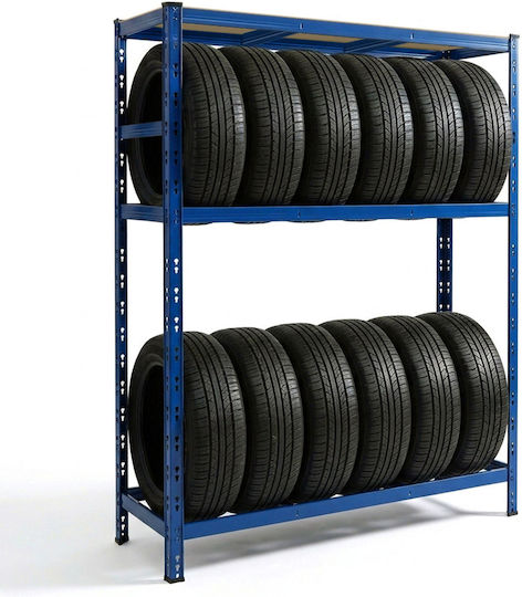 Relaxdays Tire Rack Support Blue 180x40x120 Cm