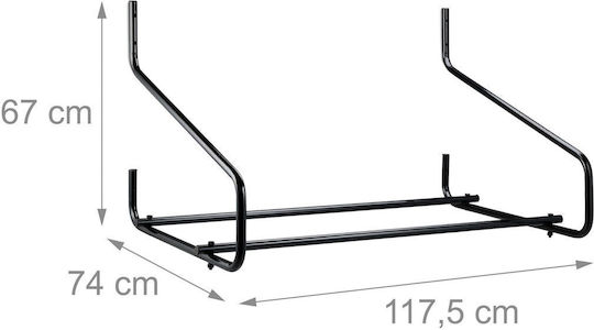 Relaxdays Wall Mount Tire Rack Black 67x74x117.5 Cm