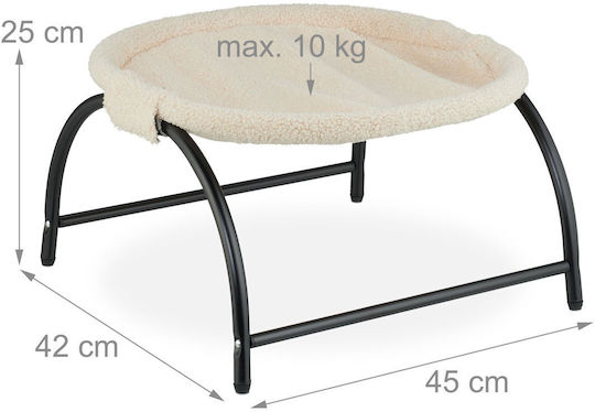 Relaxdays Pat Hamac Pentru Pisici Bej Negru 25x45x42 Cm Capacitate Maximă 10 Kg