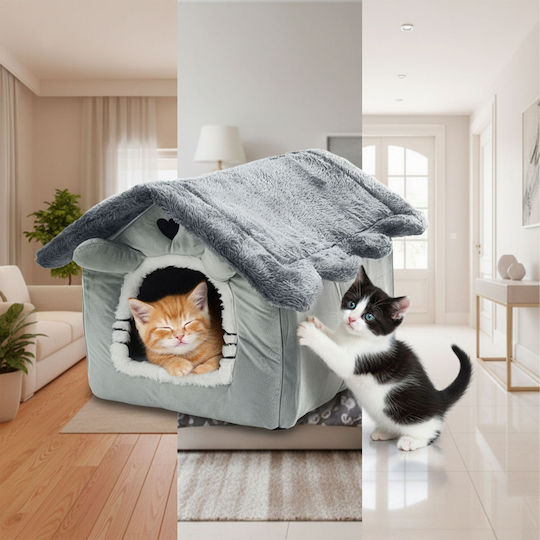 Relaxdays Cave House Cats Grey 38x50x45 Cm