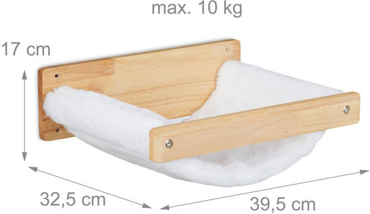 Relaxdays Wall Hammock Cats White Light Brown 17x32.5x39.5 Cm