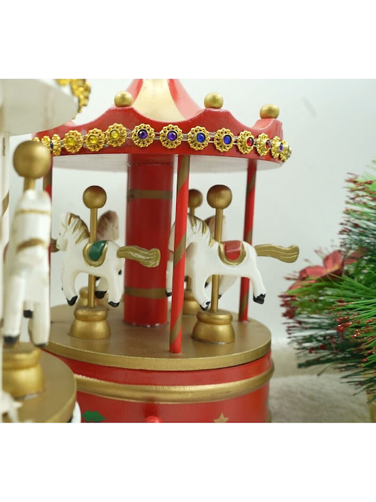 Alista Home Carusel Decorativ de Crăciun Roșu cu Muzică
