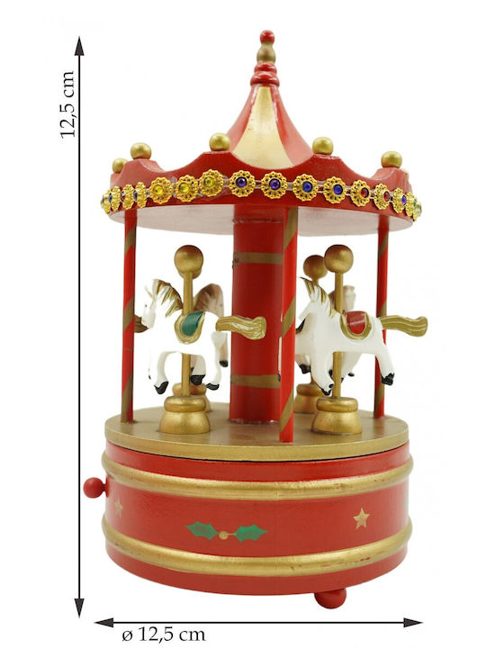 Alista Home Carusel Decorativ de Crăciun Roșu cu Muzică
