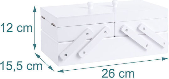Relaxdays Accesorii De Cusut Albe 26x15.5cm