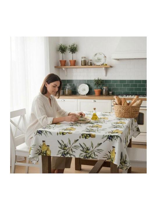 Pucioasa Τραπεζομάντηλο Βαμβακερό Olive 160x220εκ.