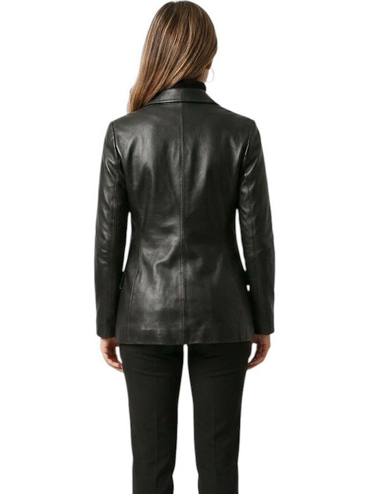 MARKOS LEATHER Sacou Dama Din Piele Negru