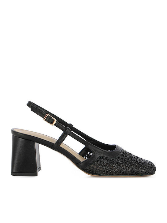 Leather Heels With Medium Heel Black