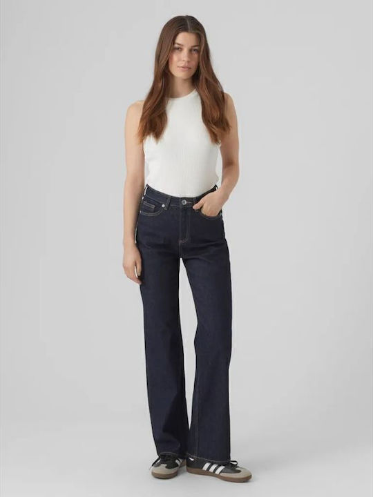 Γυναικείο Jean Παντελόνι σε Wide Γραμμή Dark Blue