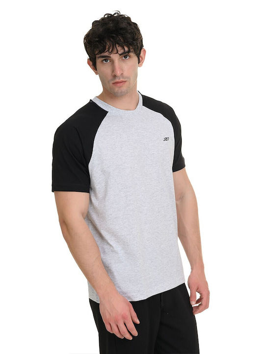 Tricou Alb Melange-negru