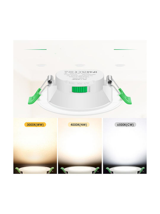 Eingebauter Deckenstrahler Led 7w Ip44 230v Möglichkeit zur Helligkeitsregulierung Decke Weiß