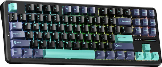 Aula F87 Pro Ασύρματο Gaming Μηχανικό Πληκτρολόγιο Tenkeyless με GrayWood V4 διακόπτες και RGB φωτισμό (Αγγλικό US)