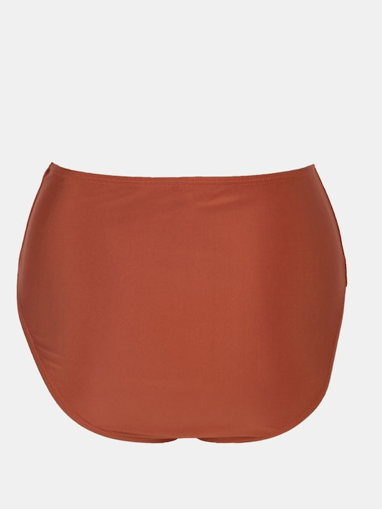 Μαγιό Σετ Ψηλόμεσο Τερακοτα Μέγεθος S Terracotta