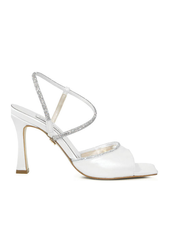 Damen Sandalen Aus Leder Weiß