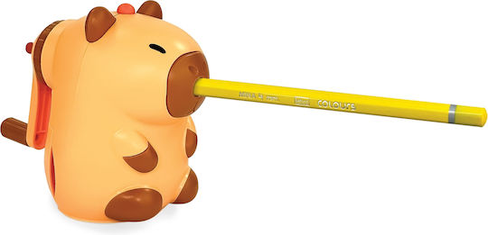 Pencil Sharpener 1 Hole Crank Be Cappy Container 2 Colors 6 Pcs Display