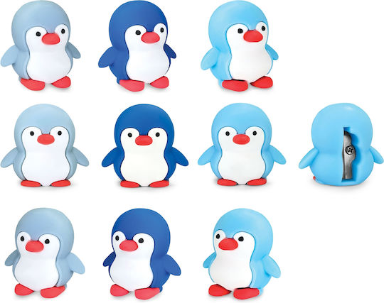 Arctic Friends Soft Plastic Pencil Sharpener One Hole 3 Colors 24 Pcs Display