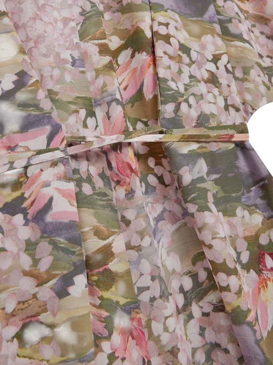 Summer Midi Shirt Dress Printed 283521-Pink