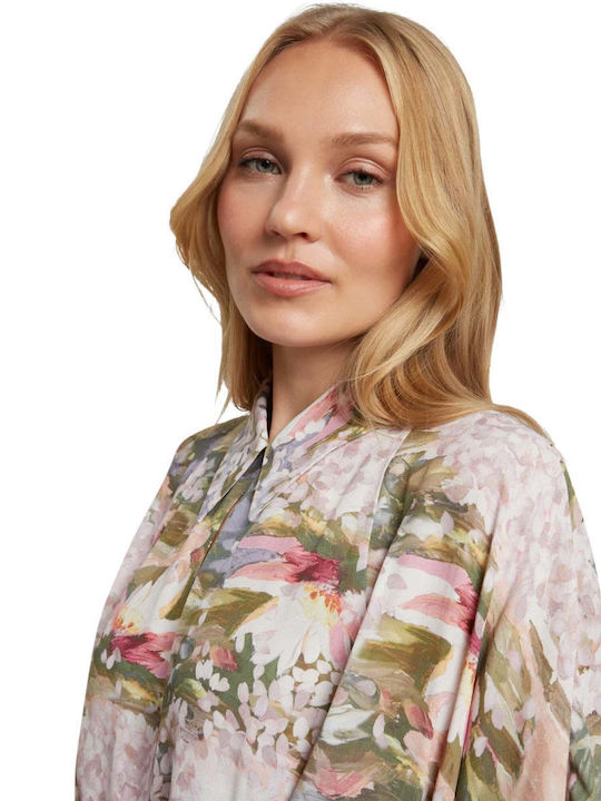 Summer Midi Shirt Dress Printed 283521-Pink