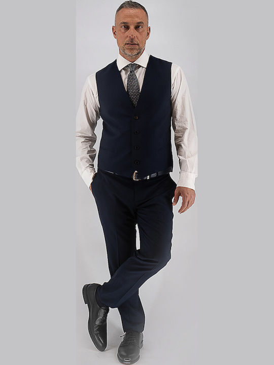 Winter Men's Suit with Vest Blue