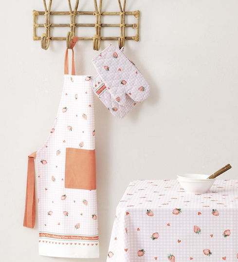 Nima Baumwollene Kariert Tischdecke Strawberry Love 85x85cm