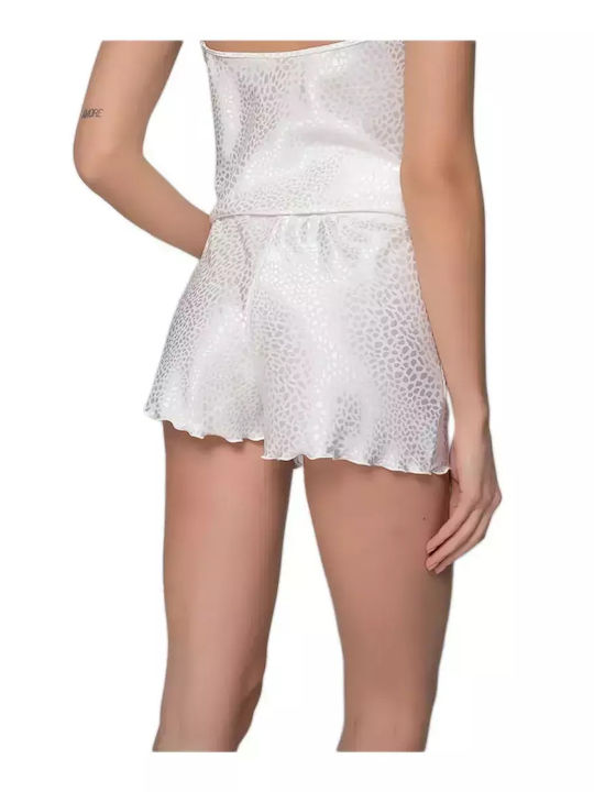 Milena by Paris Καλοκαιρινό Σατέν Νυφικό Babydoll Λευκό