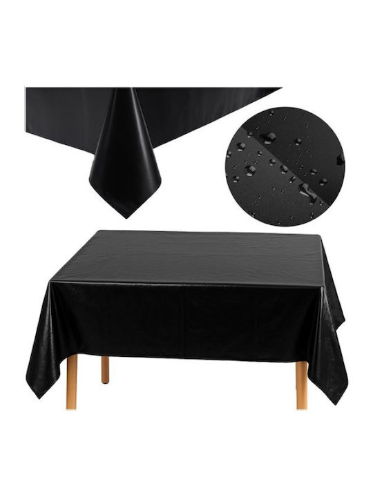 Ruhhy Tablecloth Stain Resistant Set Black 137x274cm