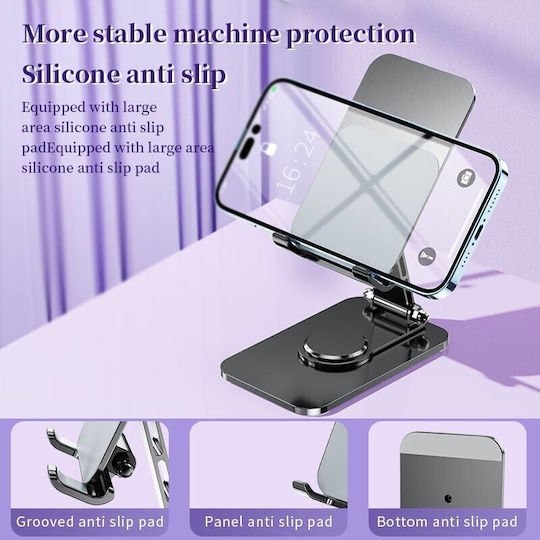 Suport Telefon Alista Home Stand Pliabil Pentru Streaming Compatibil Cu Tablete Din Aliaj De Aluminiu Pentru Birou 14.6 X 11.5 X 7 Cm Argintiu Aurora
