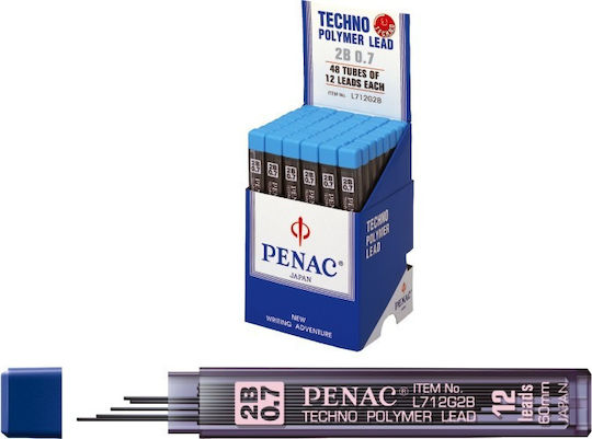 Пълнители За Механични Моливи 0.7мм 12 Бройки 2b Penac