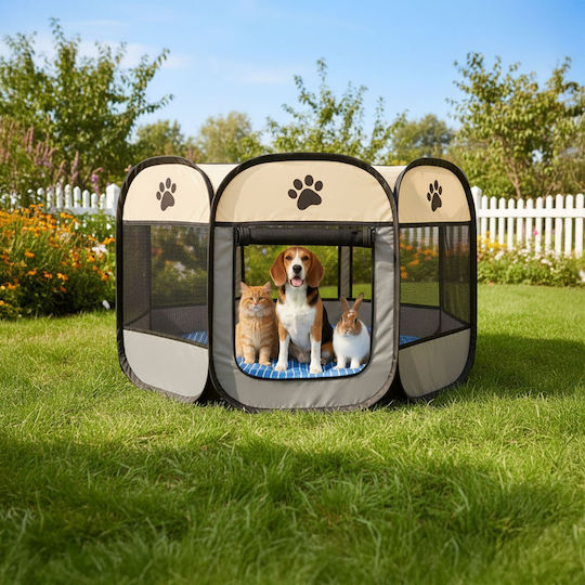 Relaxdays Parc Pliabil Pentru Câini Negru 58 x 114 x 114 cm