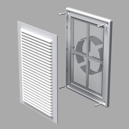 Vents Persiadă de Ventilație 25x18cm Dreptunghiulară cu Plasă