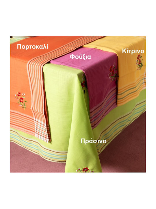 Silk Fashion Tablecloth with Embroidery Set Wky-l Fuchsia 140x140cm