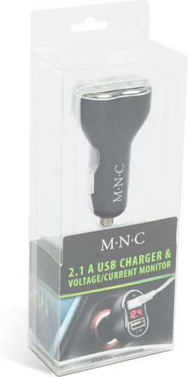 Încărcător Auto 2.1A cu Porturi 2xUSB Culoare Negru