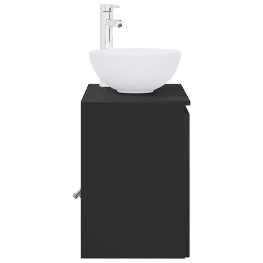 vidaXL Плот със Смесител 49.5x35x63 см Черен