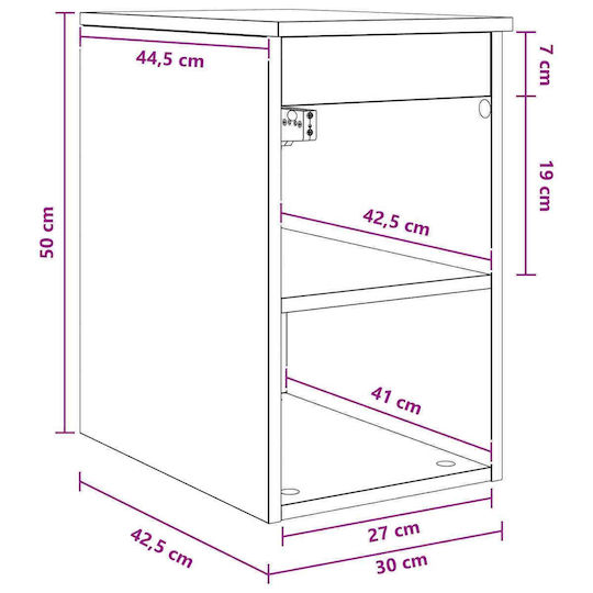 vidaXL Badezimmer Waschtisch-Einheit M30xB44.5xH50cm Eiche