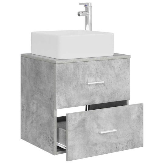 vidaXL Vanity Unit with Sink M53xD34.5xH63cm Concrete Gray