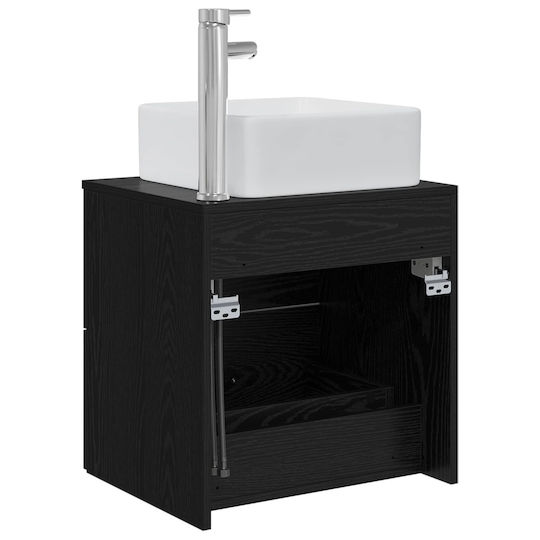 vidaXL Плот със Смесител М53xД34.5xВ63cm Черен Дъб